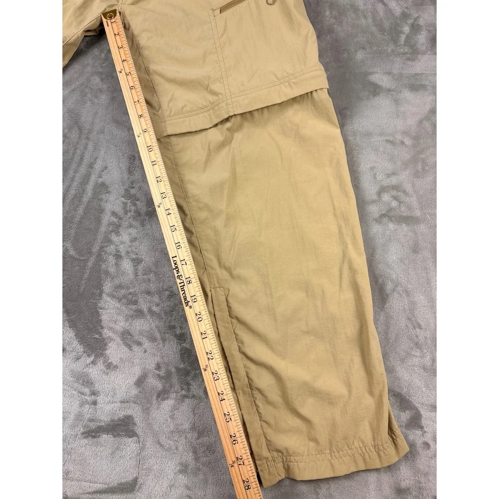 ExOfficio Insect Shield Mens 34x30 Convertible Hiking Pants Khaki Tan Nylon